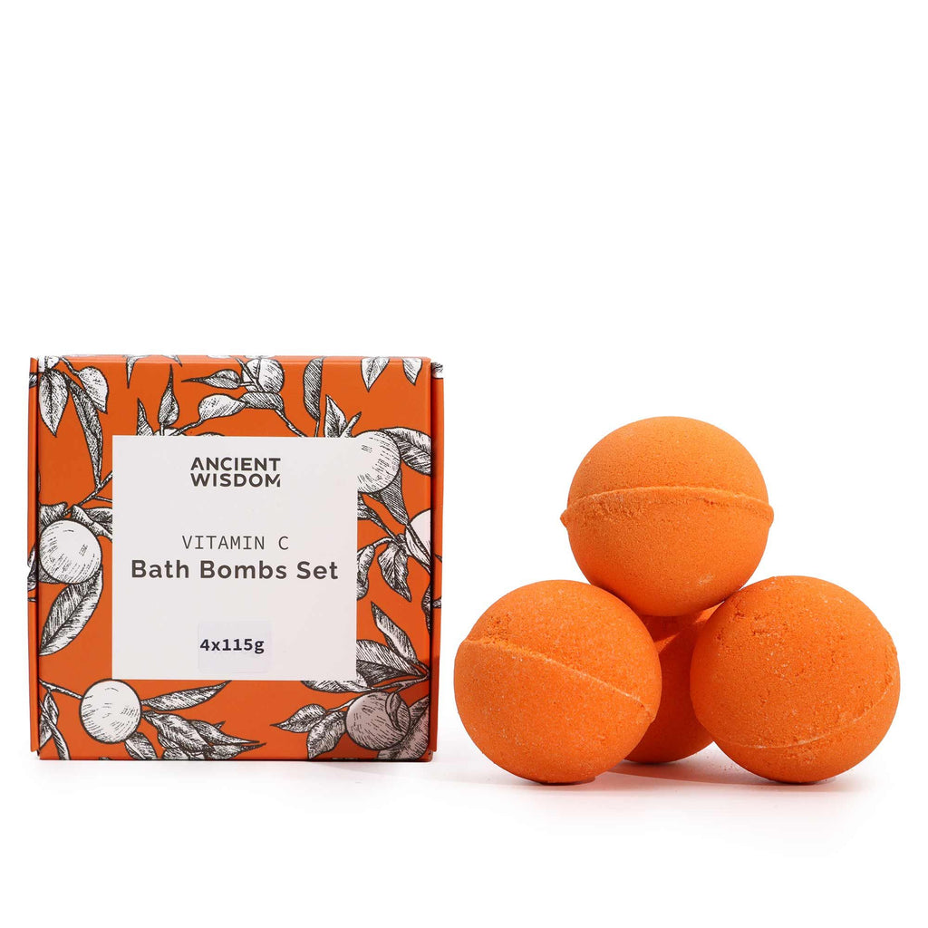 Set de 4 Bombas de Baño con Vitamina C Aromaterapia
