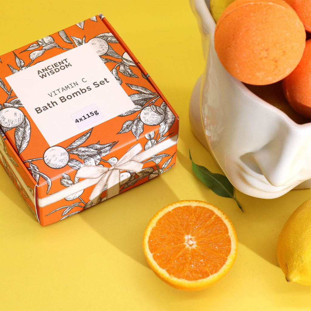 Set de 4 Bombas de Baño con Vitamina C Aromaterapia