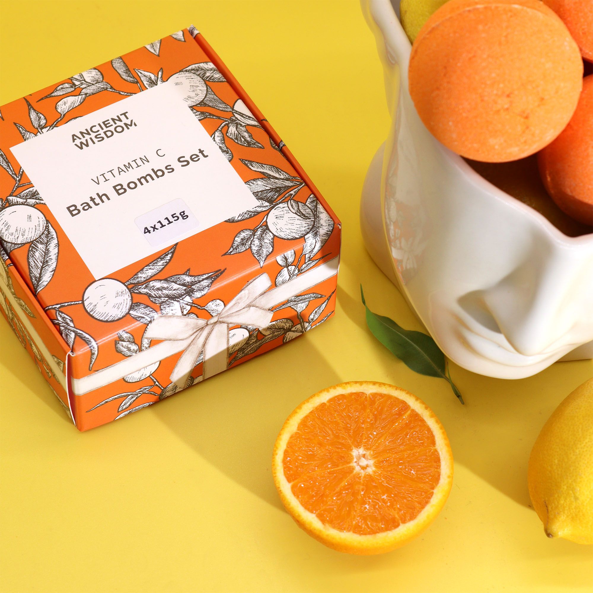 Set de 4 Bombas de Baño con Vitamina C Aromaterapia