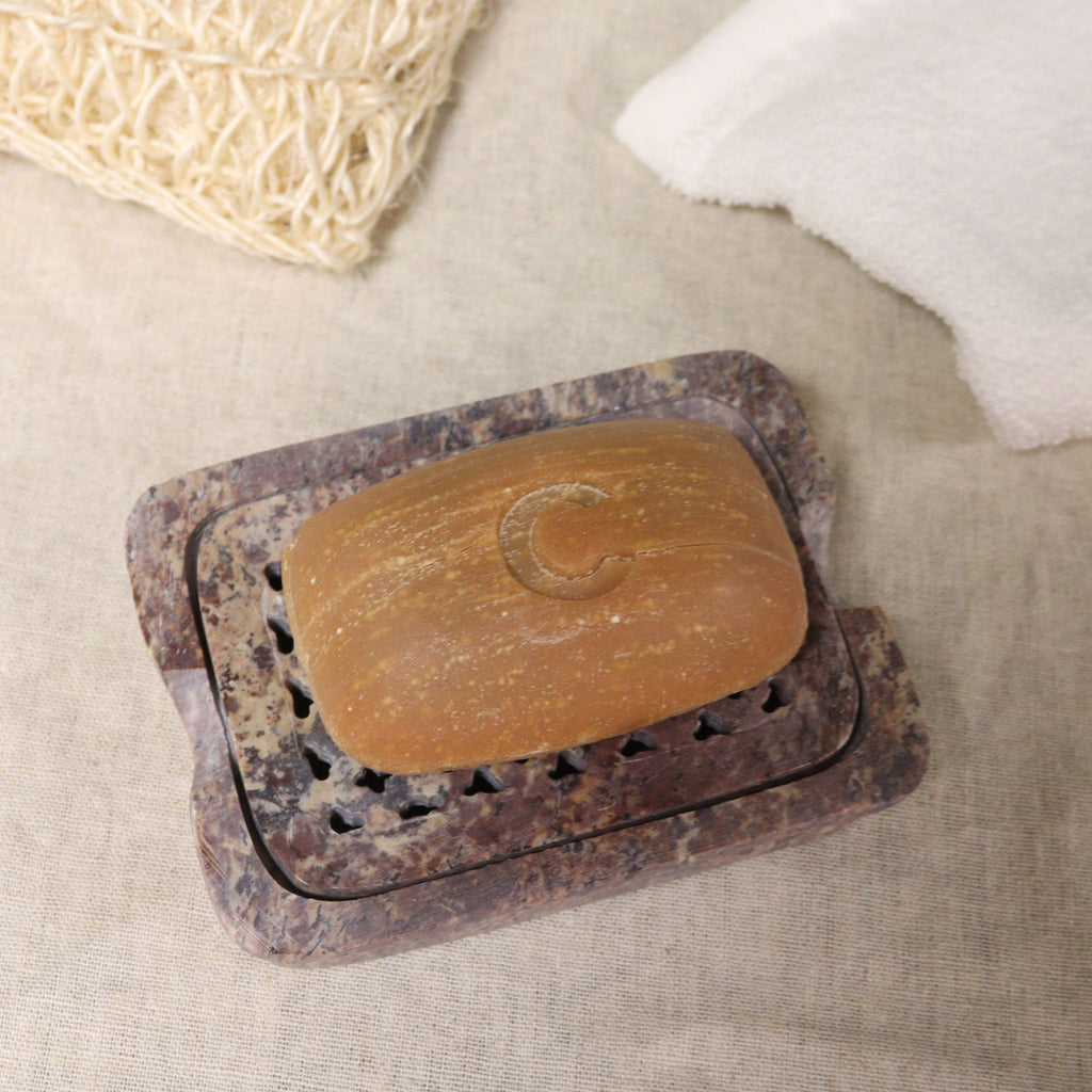 Jabonera y Escurridor de Esteatita 11 × 8 cm Cuadrado Clásico