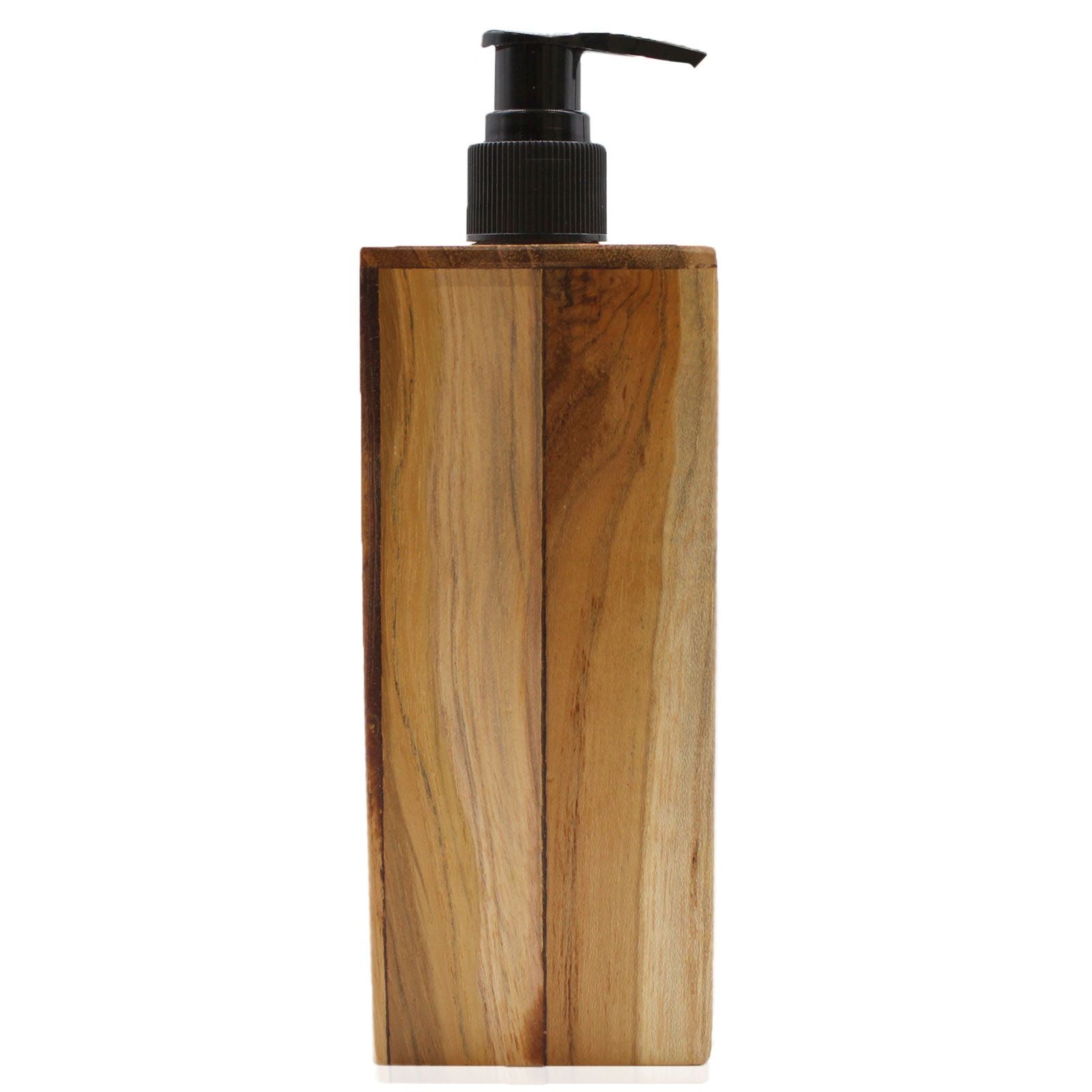 Dispensador de Jabón de Madera de Teca Natural Cuadrado