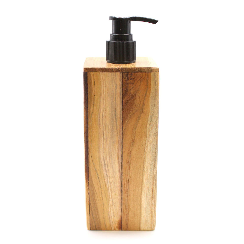 Dispensador de Jabón de Madera de Teca Natural Cuadrado