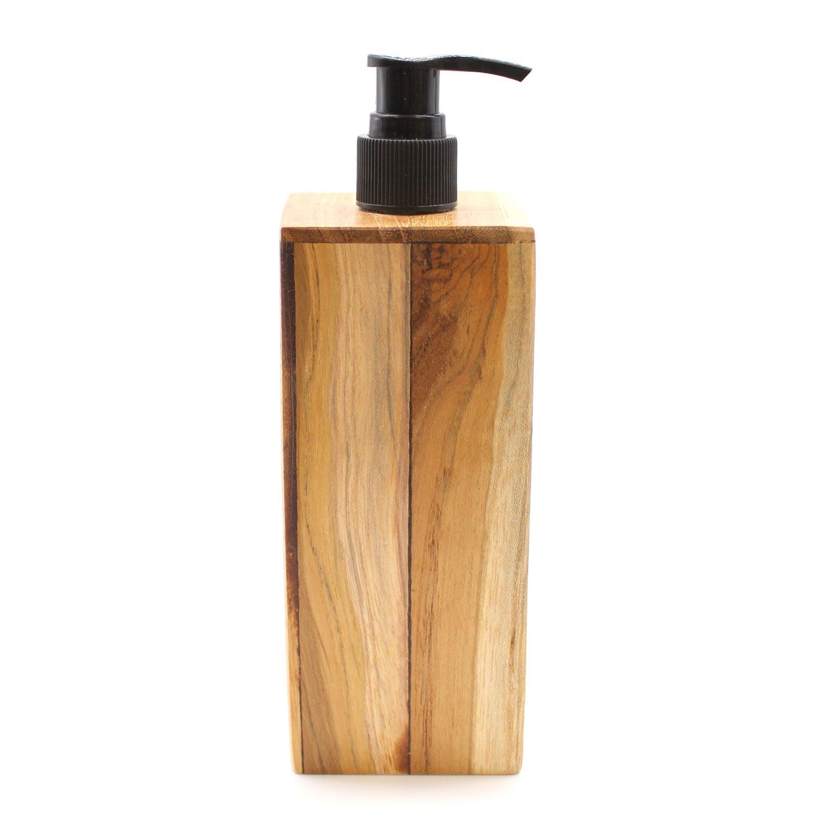 Dispensador de Jabón de Madera de Teca Natural Cuadrado