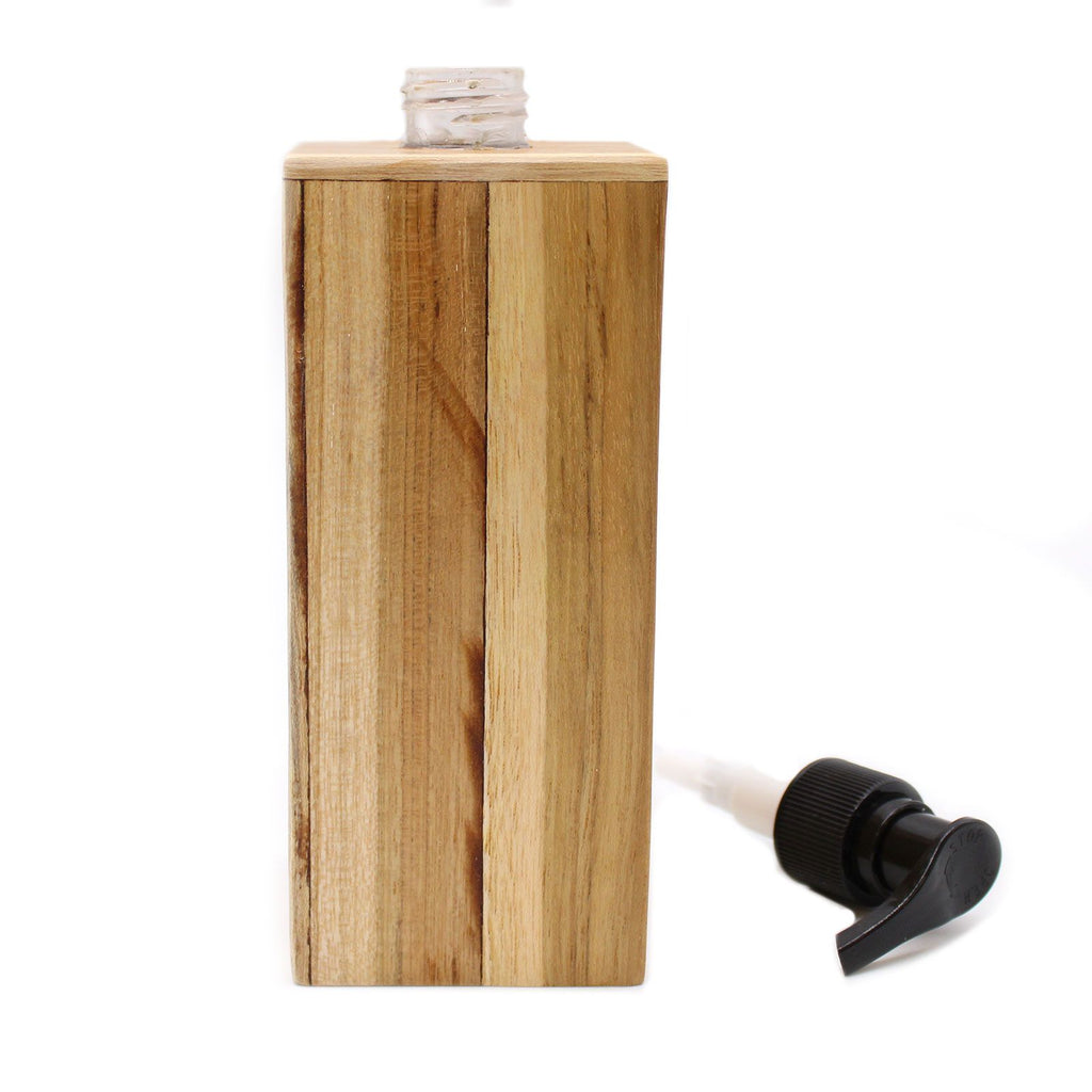 Dispensador de Jabón de Madera de Teca Natural Cuadrado