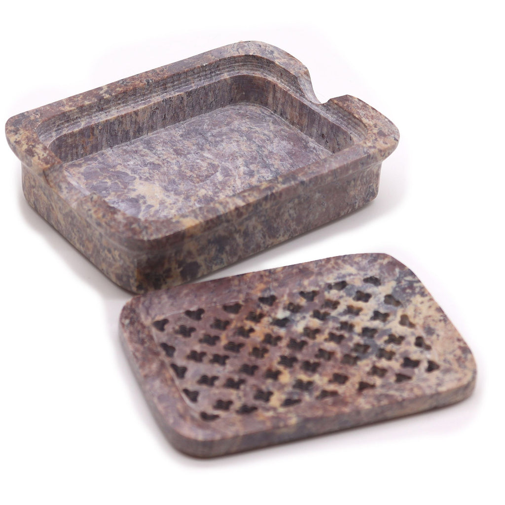 Jabonera y Escurridor de Esteatita 11 × 8 cm Cuadrado Clásico